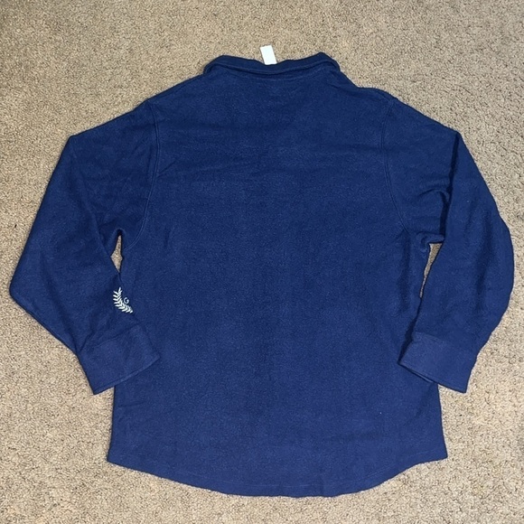 Victoria’s Secret PINK Reverse Fleece Shacket Midnight Navy Blue Medium - Picture 8 of 13